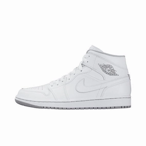 Nike Jordan 1 Mid White Wolf Grey 2015 (554724-112) Men's Size 10.5 Iconic Jordan 1 sneakers for collectors