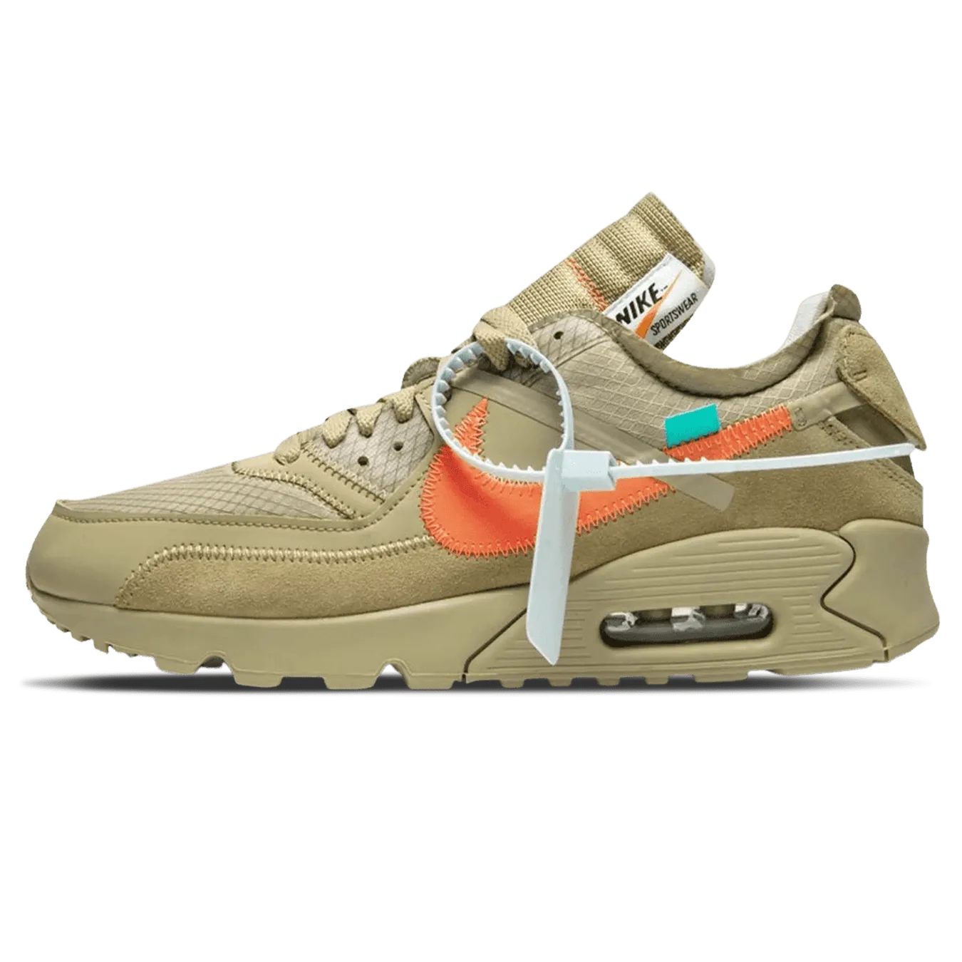 Off-White x Nike Air Max 90 Desert Ore Nike Air Max lifestyle sneakers with sport details
