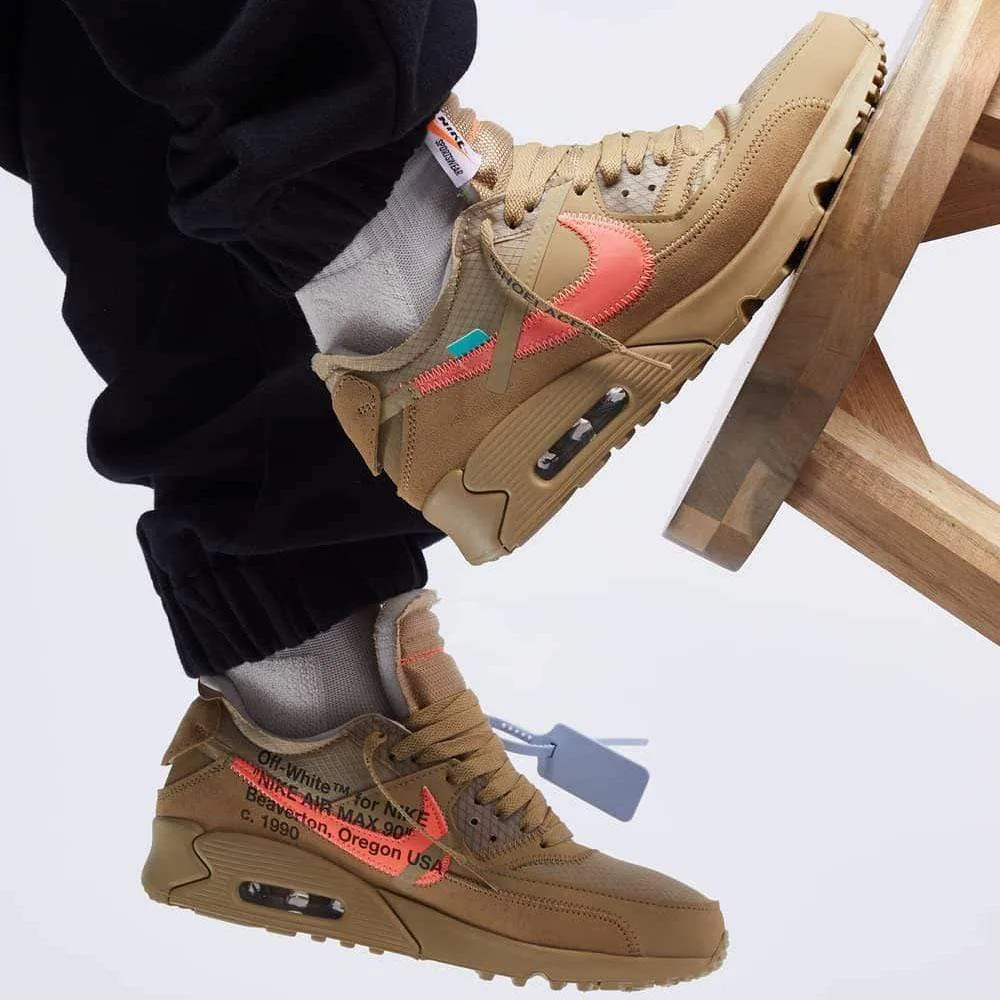 Off-White x Nike Air Max 90 Desert Ore Nike Air Max running sneakers