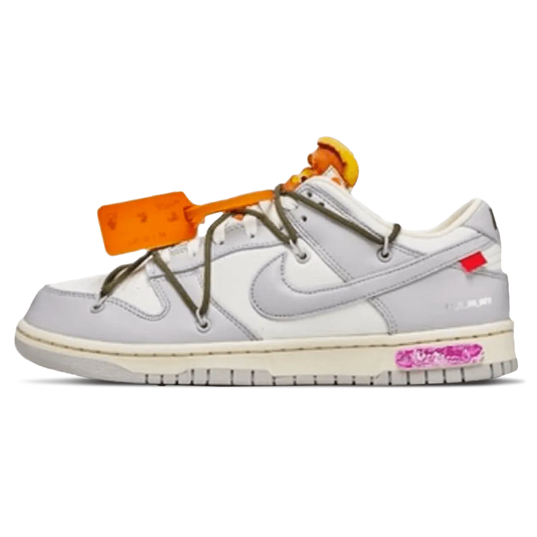 Off-White x Nike Dunk Low 'Lot 22 of 50' Nike Dunk casual shoes with iconic low-top shape