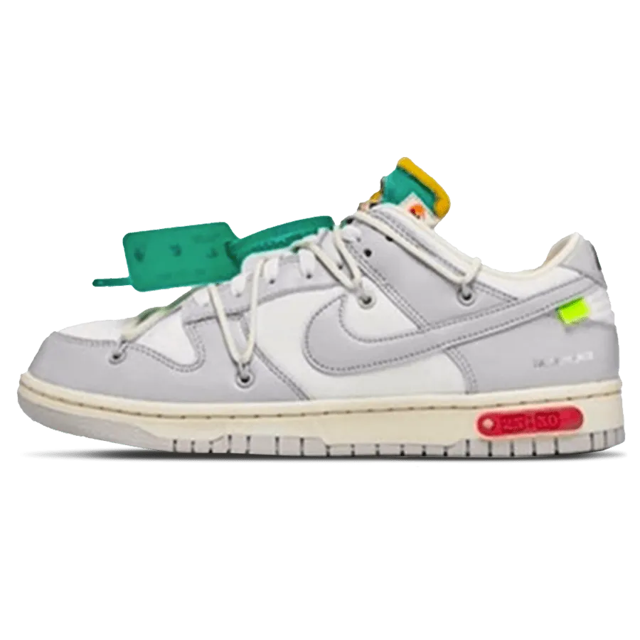 Off-White x Nike Dunk Low 'Lot 25 of 50' Nike Dunk casual shoes with iconic low-top shape