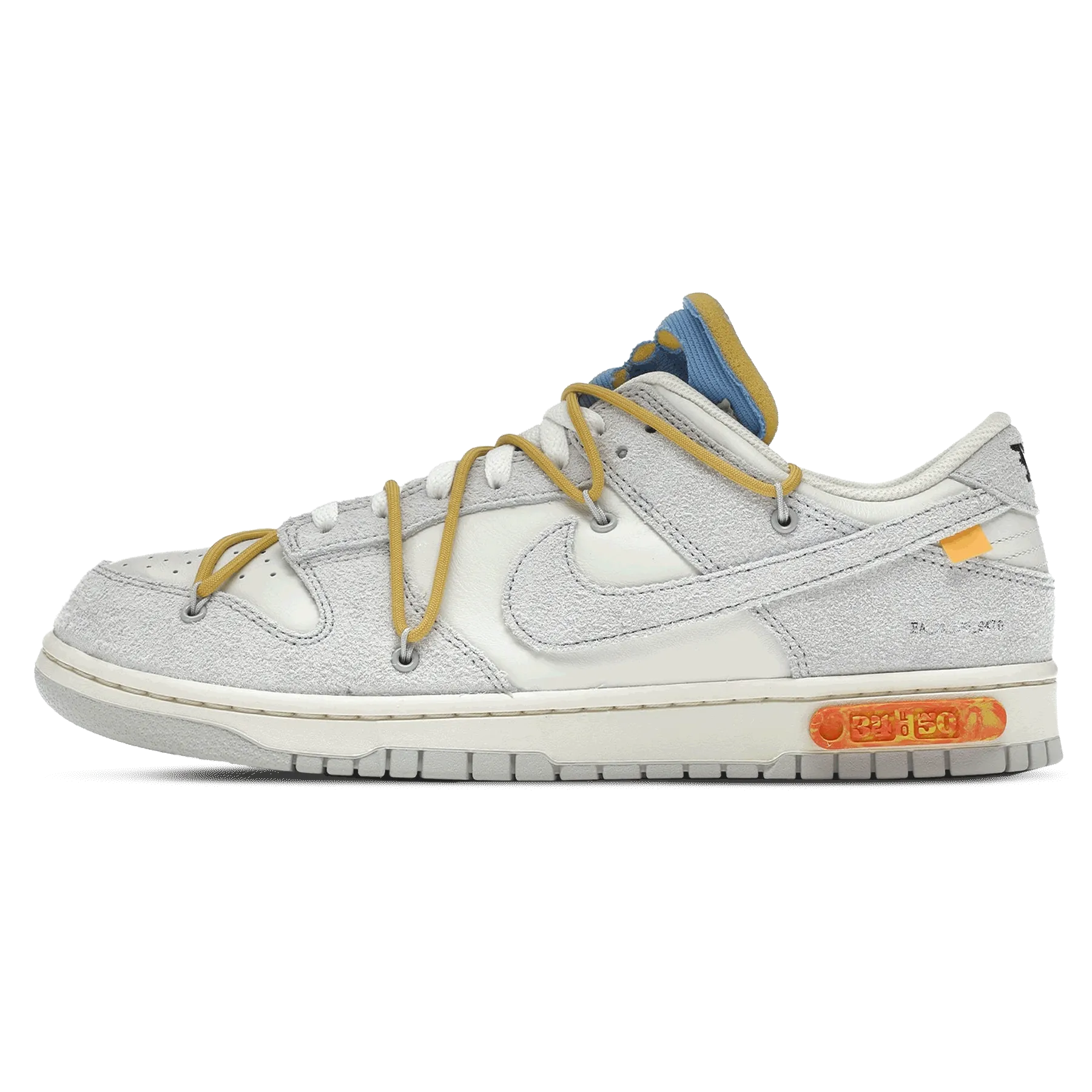 Off-White x Nike Dunk Low 'Lot 34 of 50' Nike Dunk casual shoes with iconic low-top shape