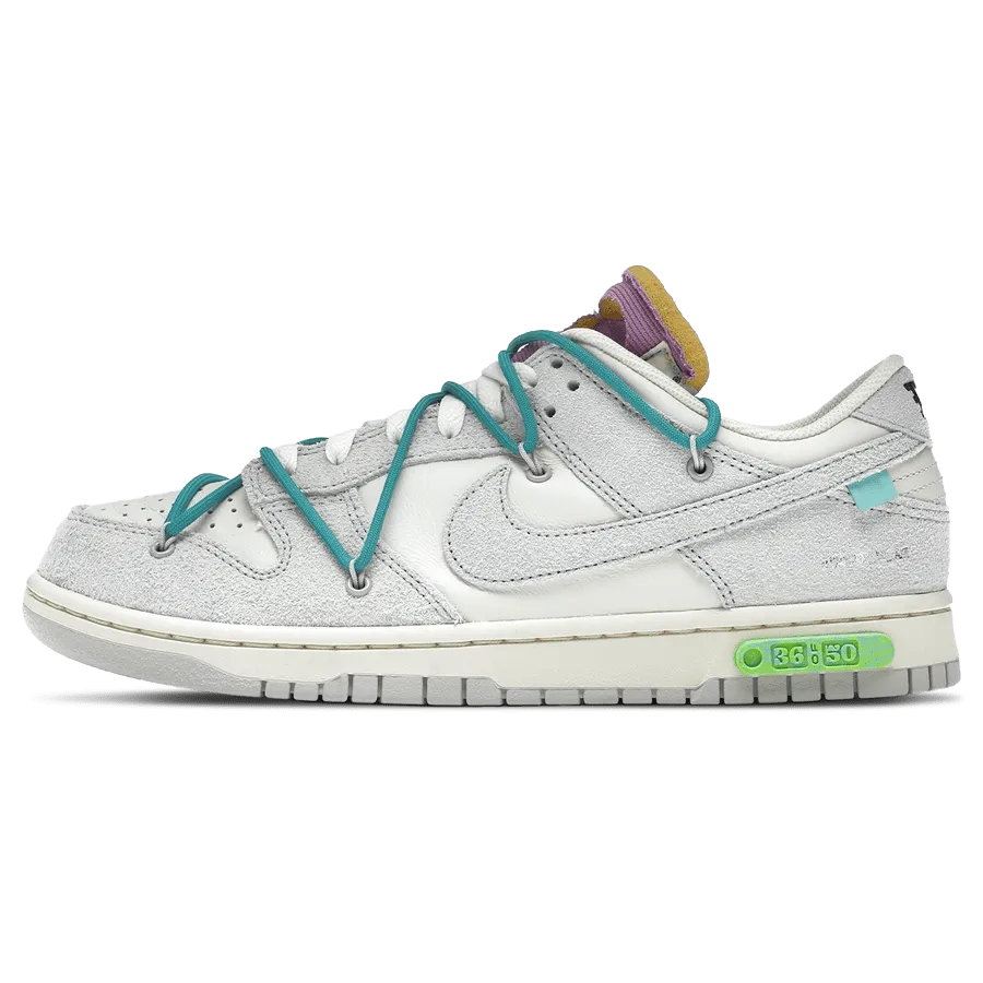 Off-White x Nike Dunk Low 'Lot 36 of 50' Nike Dunk casual shoes with iconic low-top shape