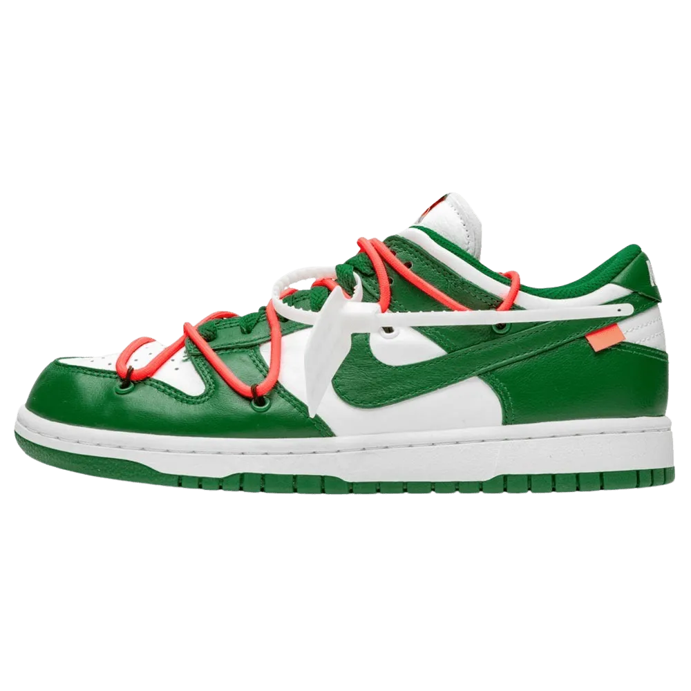 OFF-WHITE x Nike Dunk Low 'Pine Green' Nike Dunk casual shoes with iconic low-top shape