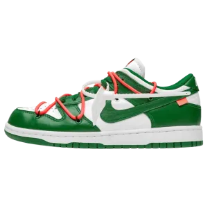 OFF-WHITE x Nike Dunk Low 'Pine Green' Nike Dunk casual shoes with iconic low-top shape