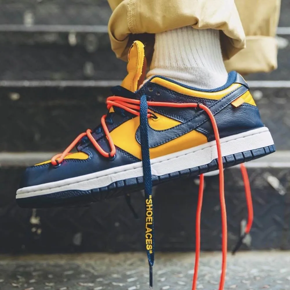 OFF-WHITE x Nike Dunk Low 'University Gold' Nike Dunk stylish shoes