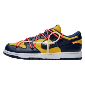 OFF-WHITE x Nike Dunk Low 'University Gold' Nike Dunk casual shoes with iconic low-top shape