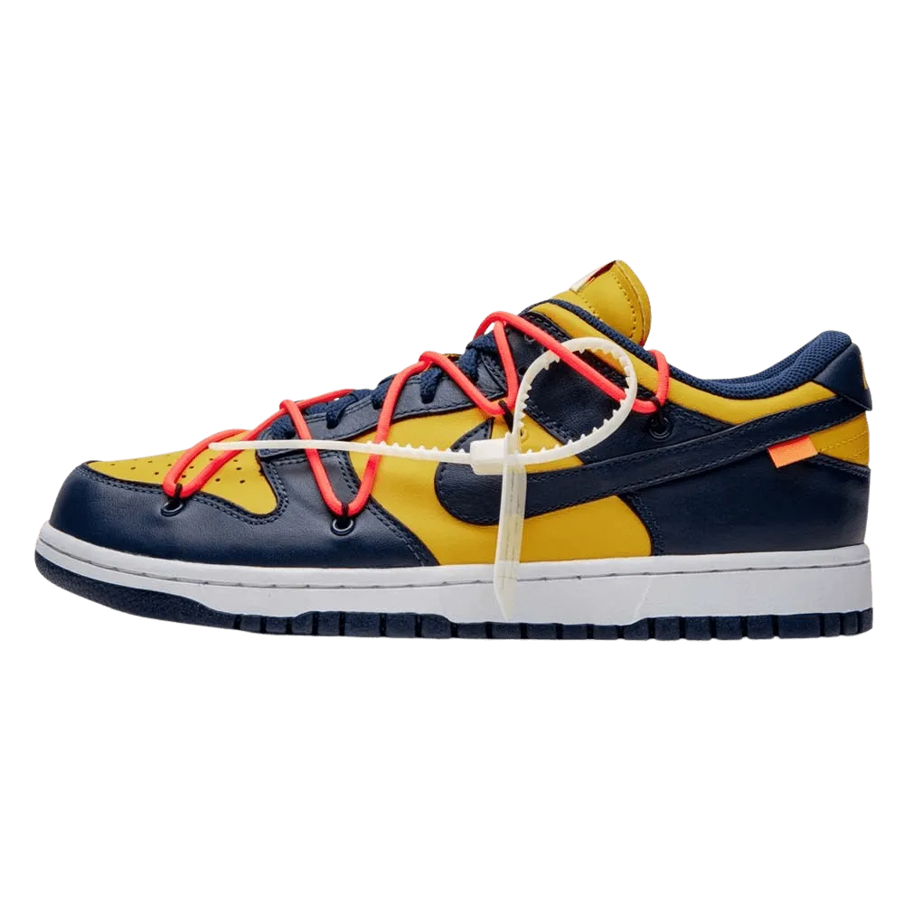 OFF-WHITE x Nike Dunk Low 'University Gold' Nike Dunk casual shoes with iconic low-top shape
