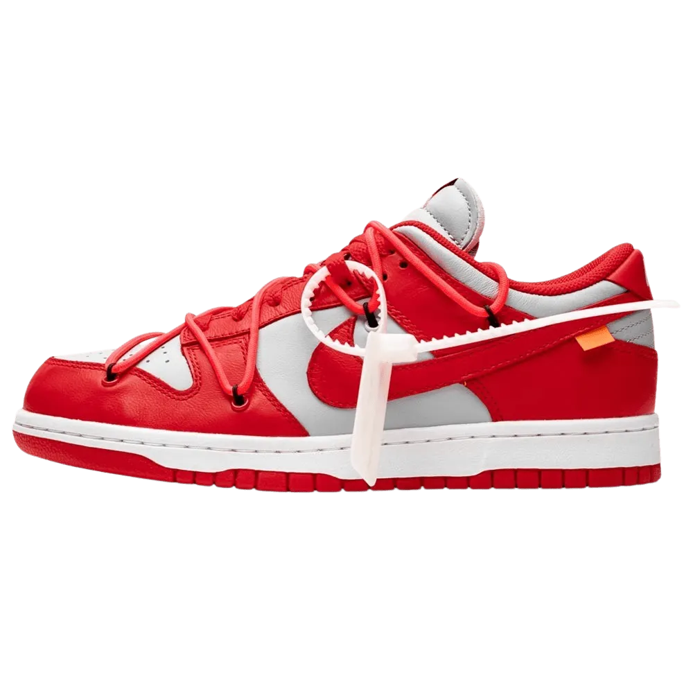 OFF-WHITE x Nike Dunk Low 'University Red' Nike Dunk casual shoes with iconic low-top shape