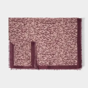Outline Heart Scarf Pink / Plum KLS420 Katie Loxton Jewelry And Accessories