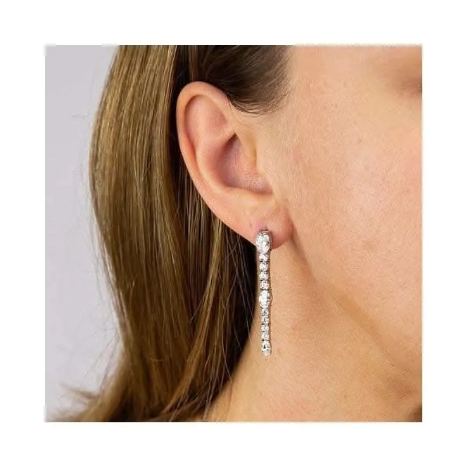 Oval & Round Zirconia Drop Earrings E6052 Diamonfire Jewellery