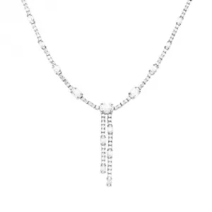 Oval & Round Zirconia Y Drop Necklace N4464 Diamonfire Jewellery
