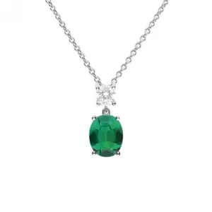 Oval Green Zirconia Drop Pendant P5113 Diamonfire Jewellery