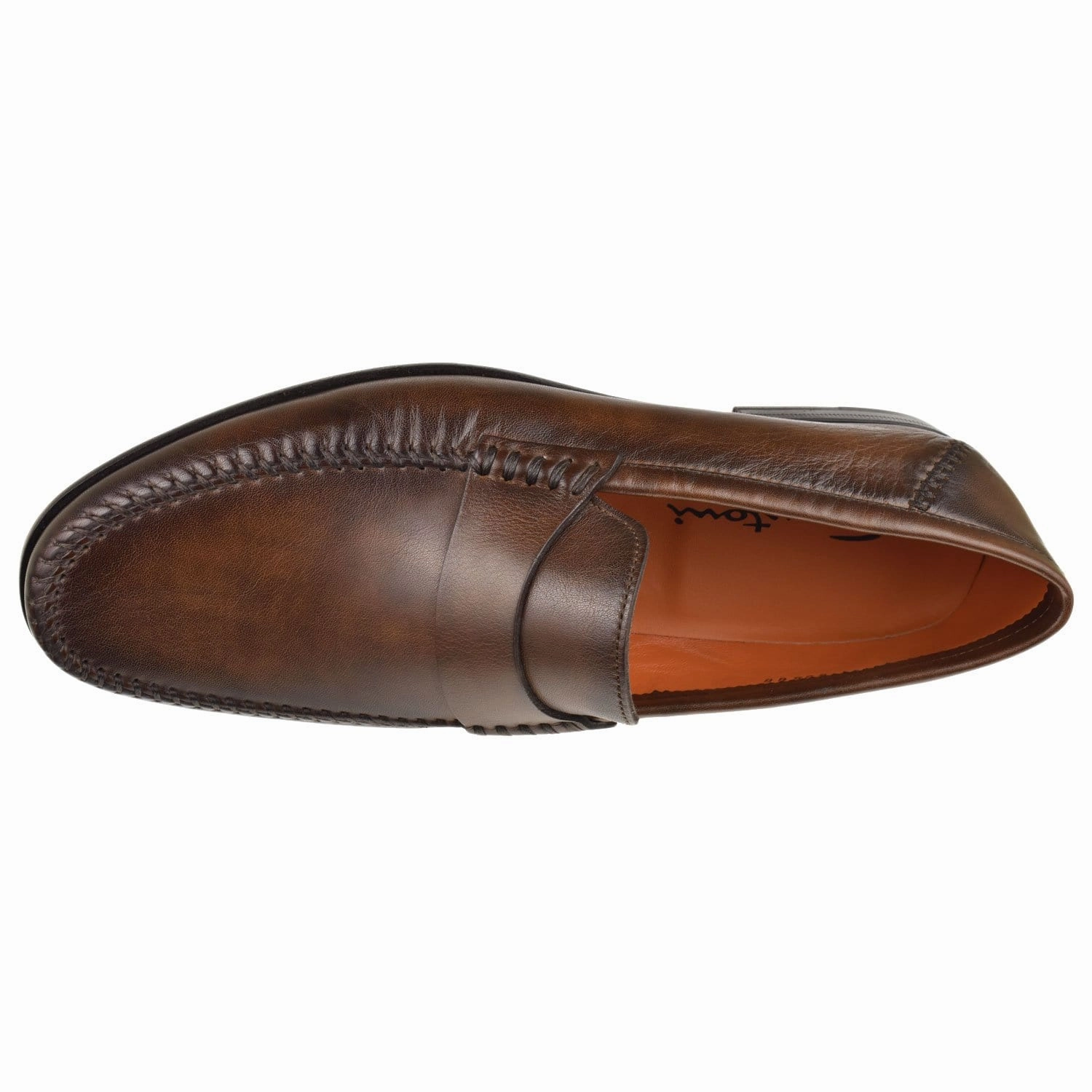 Paine Plain Strap Loafer Santoni handcrafted leather footwear