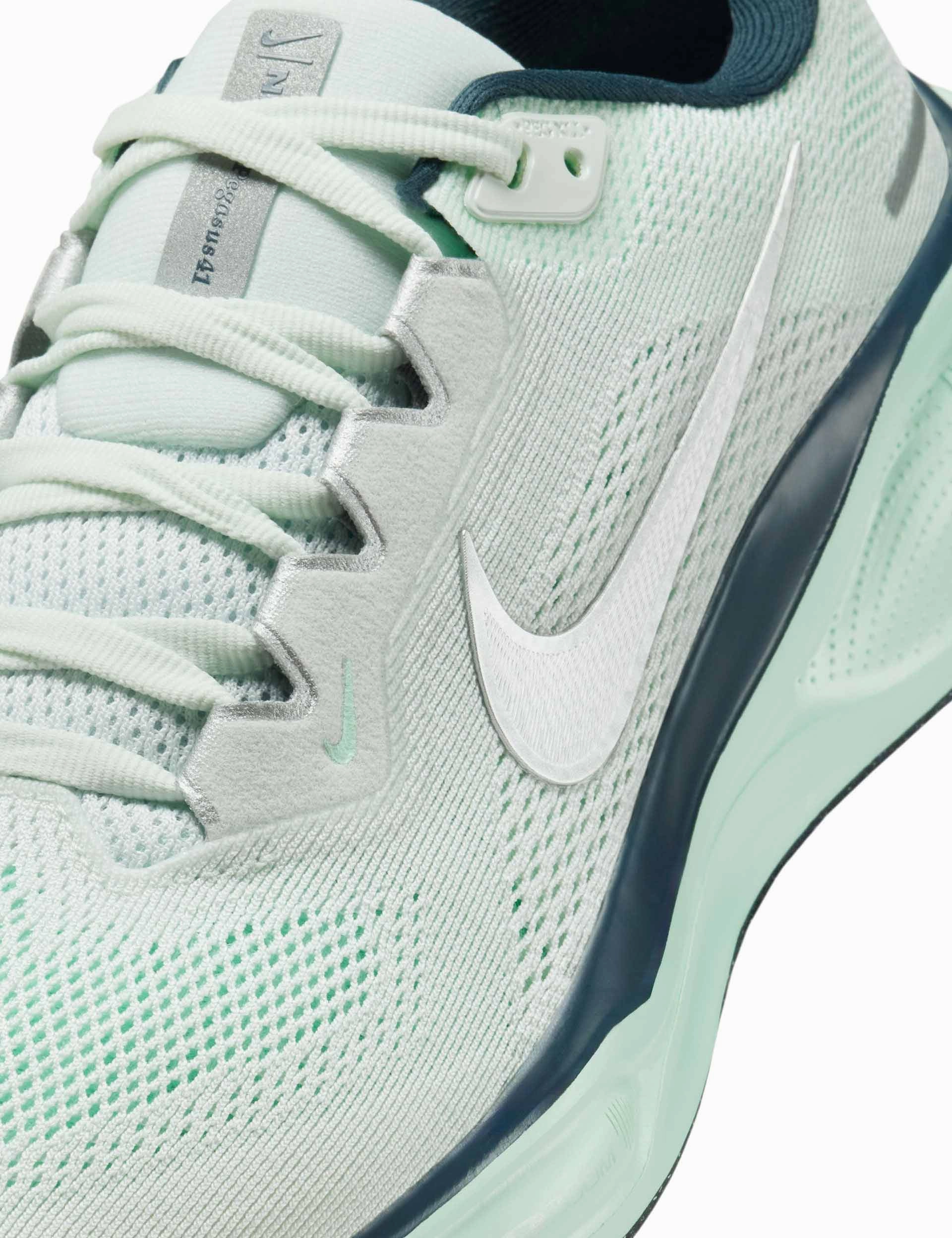 Pegasus 41 Shoes - Ghost Aqua/Metallic Silver/Mint Foam Nike women's stylish athletic footwear