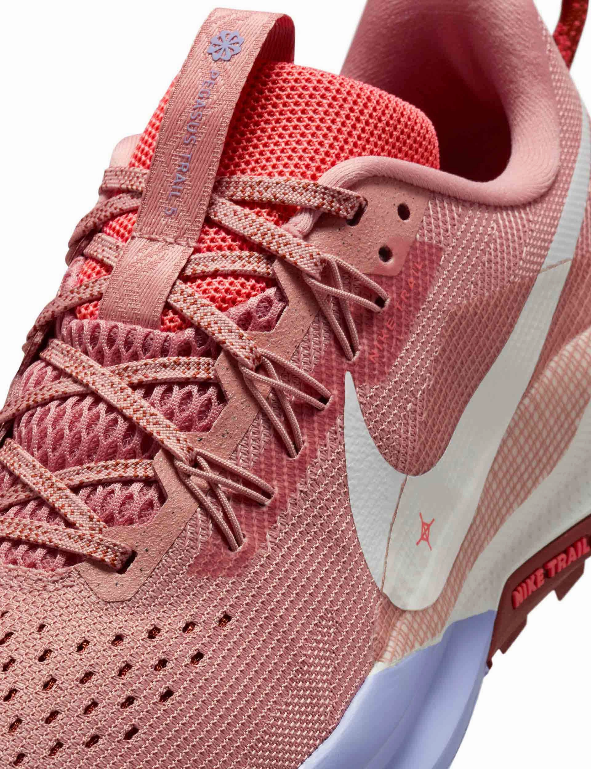 Pegasus Trail 5 Shoes - Red Stardust/Sail/Lilac Ice/Mars Stone Nike women's stylish athletic footwear