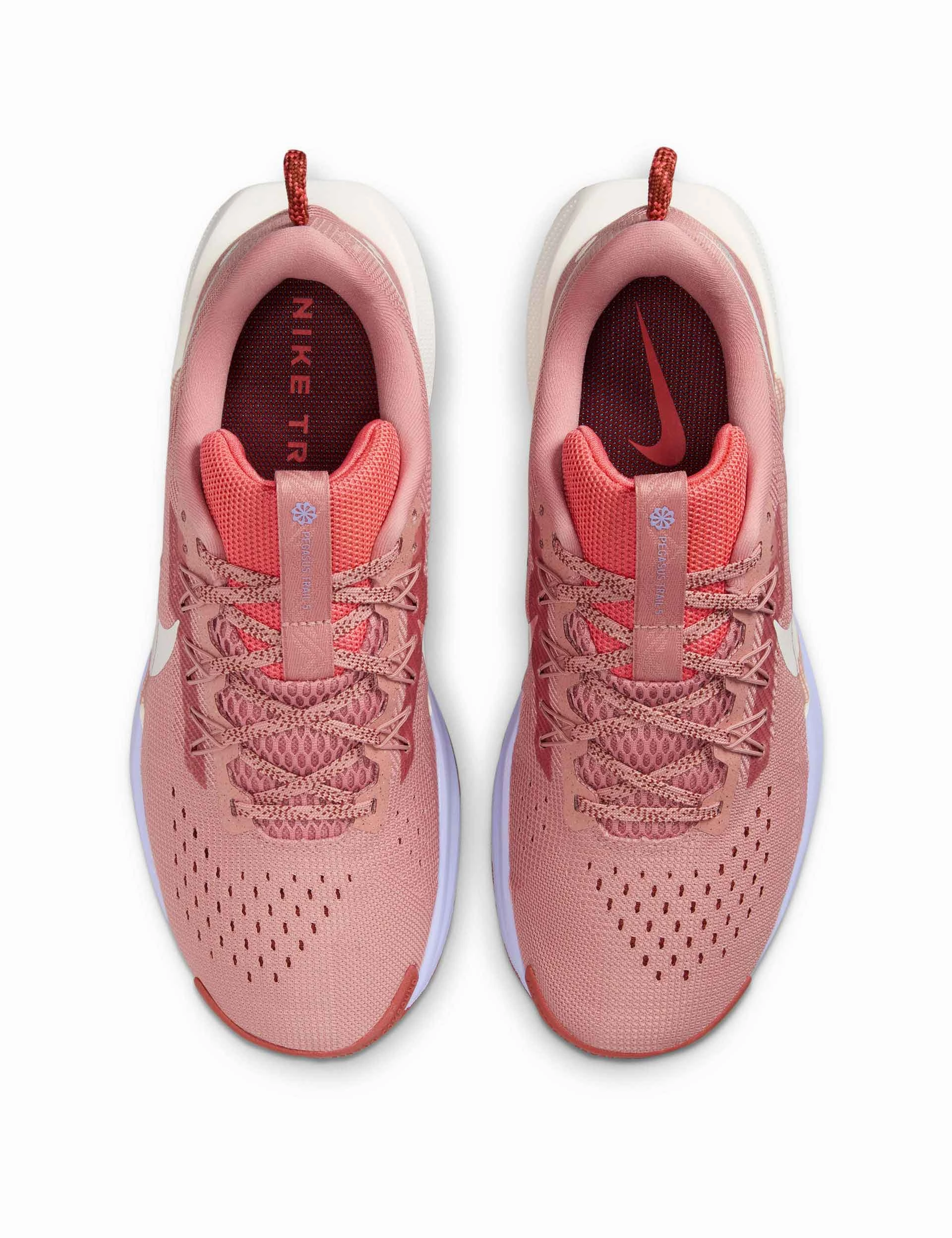 Pegasus Trail 5 Shoes - Red Stardust/Sail/Lilac Ice/Mars Stone Nike women's stylish athletic footwear