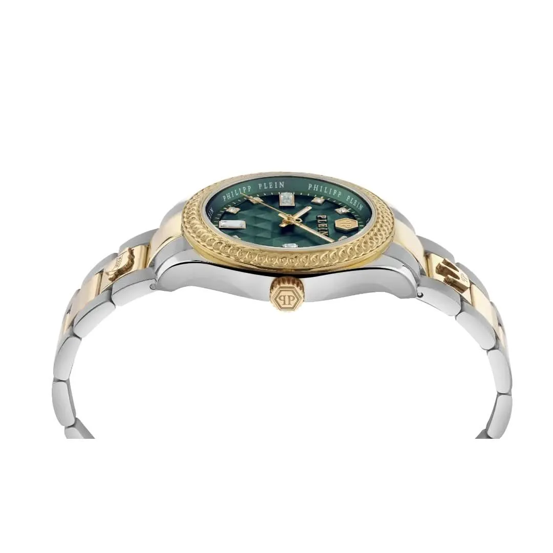 Philipp Plein Ladies Rock Couture Queen Silver Gold Watch PWCDA0524