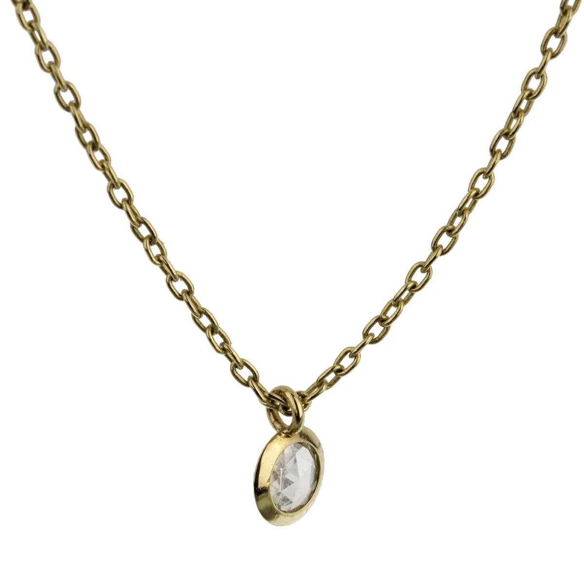 Pomellato Rose Cut Diamond Yellow Gold Necklace Pomellato Jewelry