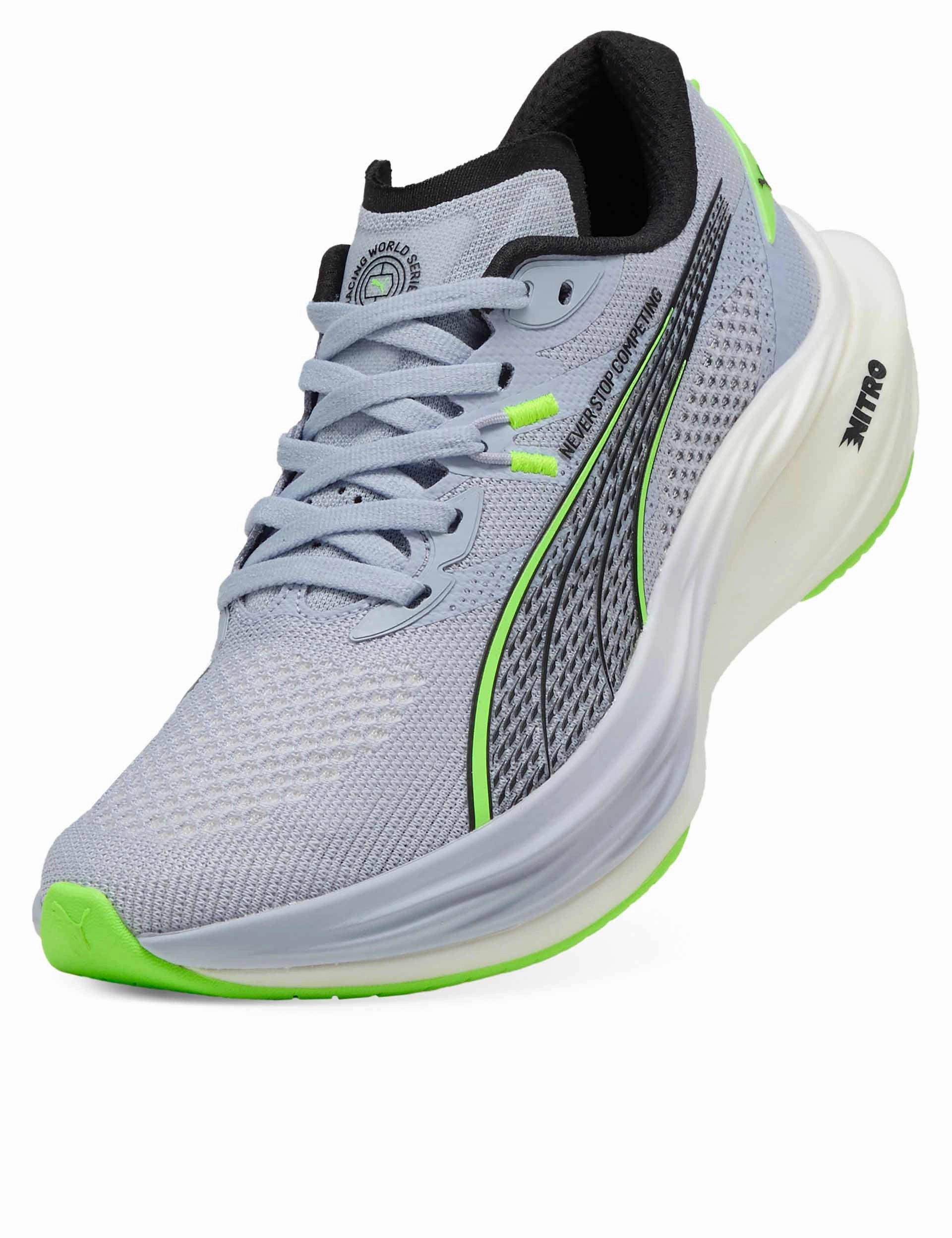 Puma x Hyrox Deviate NITRO 3 Running Shoes - Cool Weather/Green Glare Puma women's stylish sport footwear