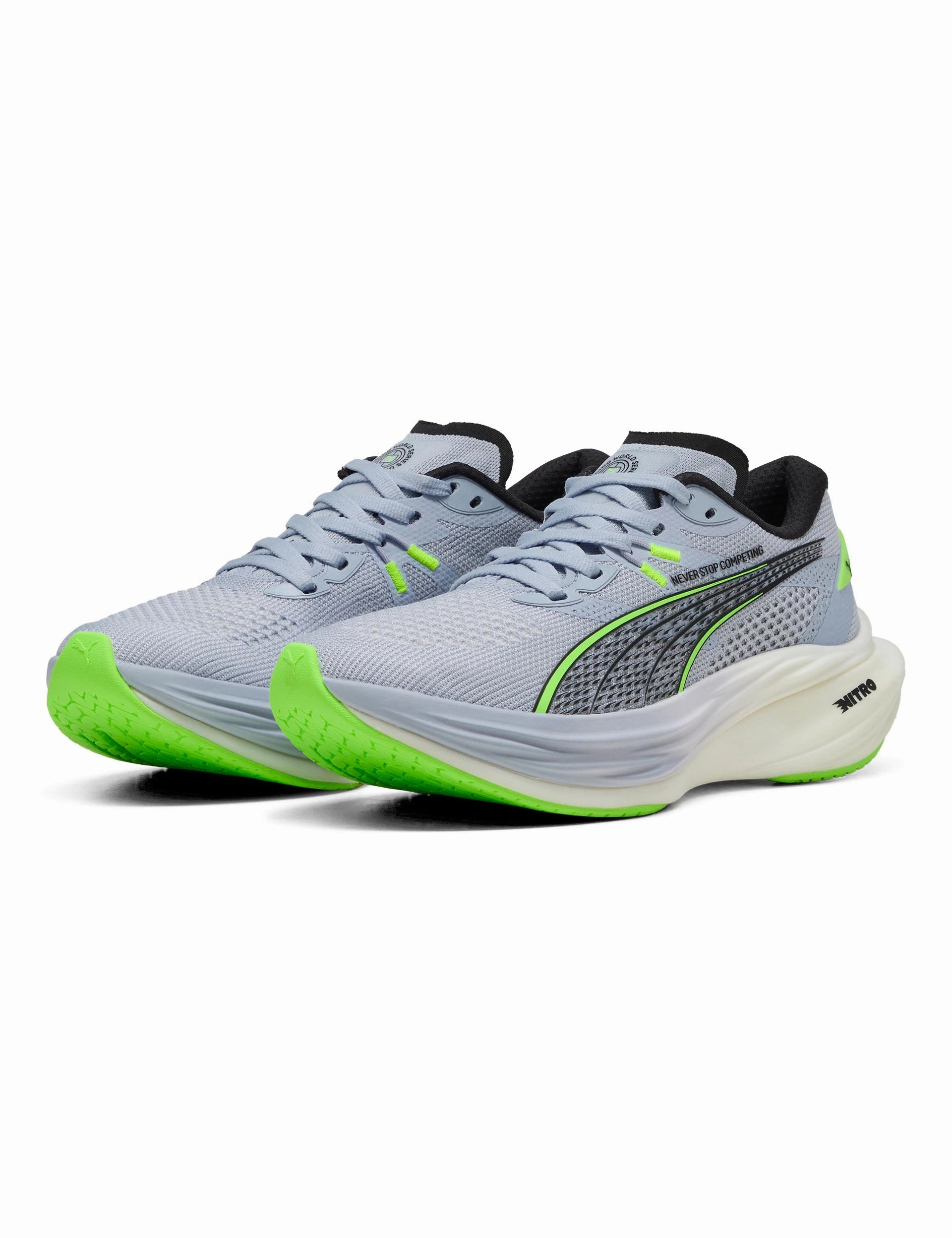 Puma x Hyrox Deviate NITRO 3 Running Shoes - Cool Weather/Green Glare Puma women's stylish sport footwear