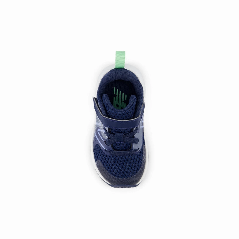 Rave Run v2 Bungee Lace with Top Strap - NB Navy with Electric Sky and Sweetgrass - Toddler New Balance lifestyle shoes
