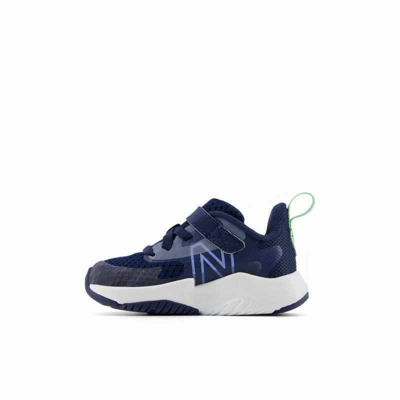 Rave Run v2 Bungee Lace with Top Strap - NB Navy with Electric Sky and Sweetgrass - Toddler New Balance lifestyle shoes