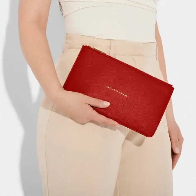 Red Slim Sentiment Pouch KLB2804 Katie Loxton Jewelry And Accessories