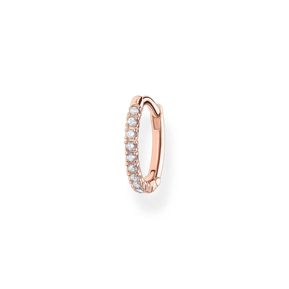 Rose Plated Sterling Silver Thomas Sabo Charm Club Zirconia Hoop * 1 Earring Only* Sterling Silver	Jewelry