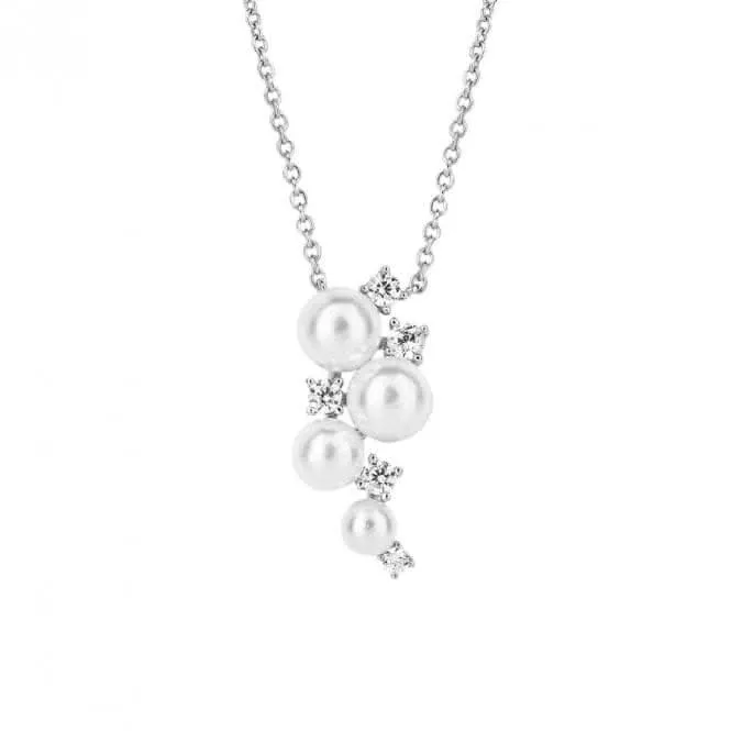Shell Pearl Bubble Zirconia Necklace N4500 Diamonfire Jewellery