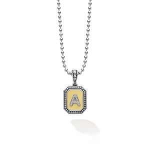 Signature Caviar Jewelry Signature Caviar Octagon Diamond A Initial Charm Necklace