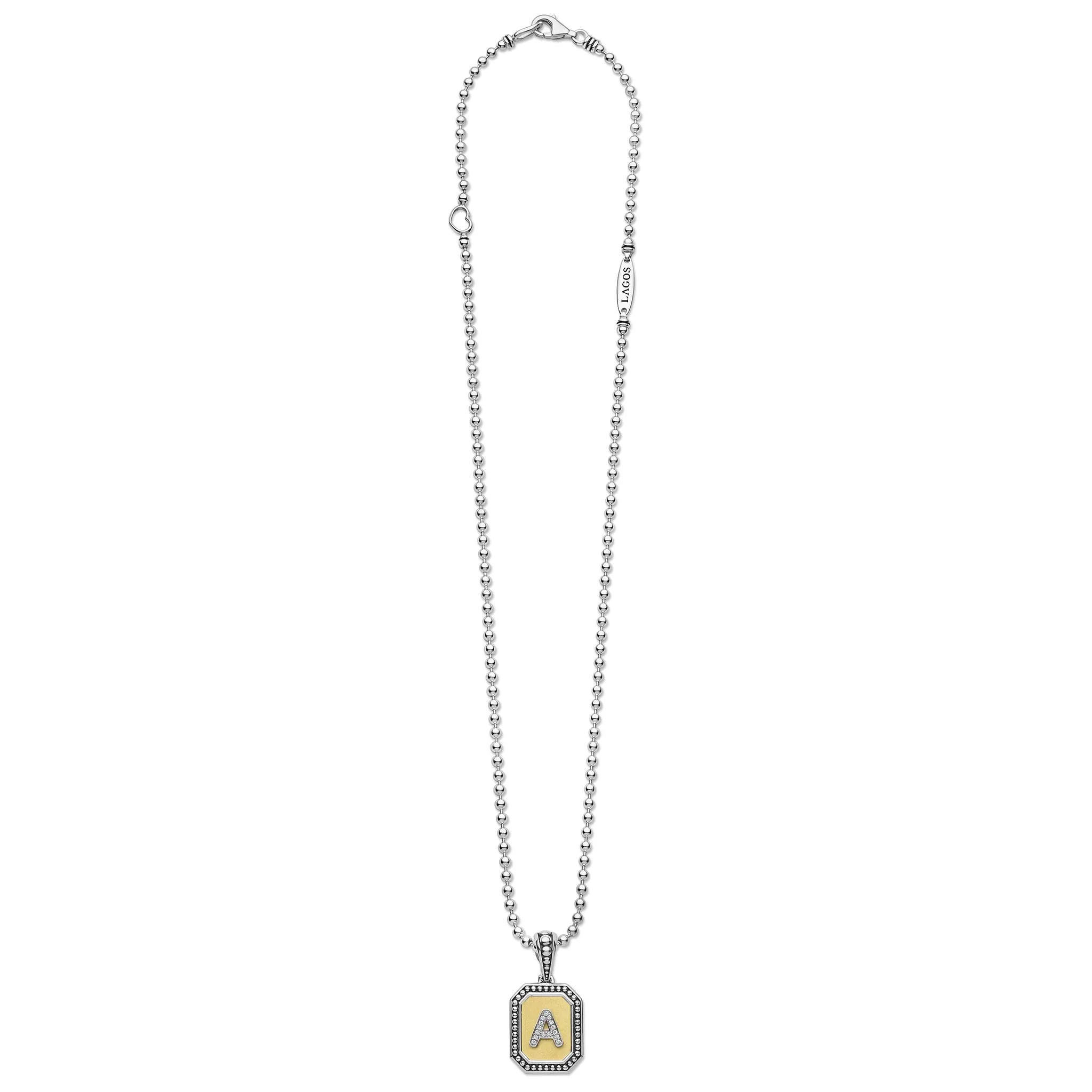 Signature Caviar Jewelry Signature Caviar Octagon Diamond A Initial Charm Necklace