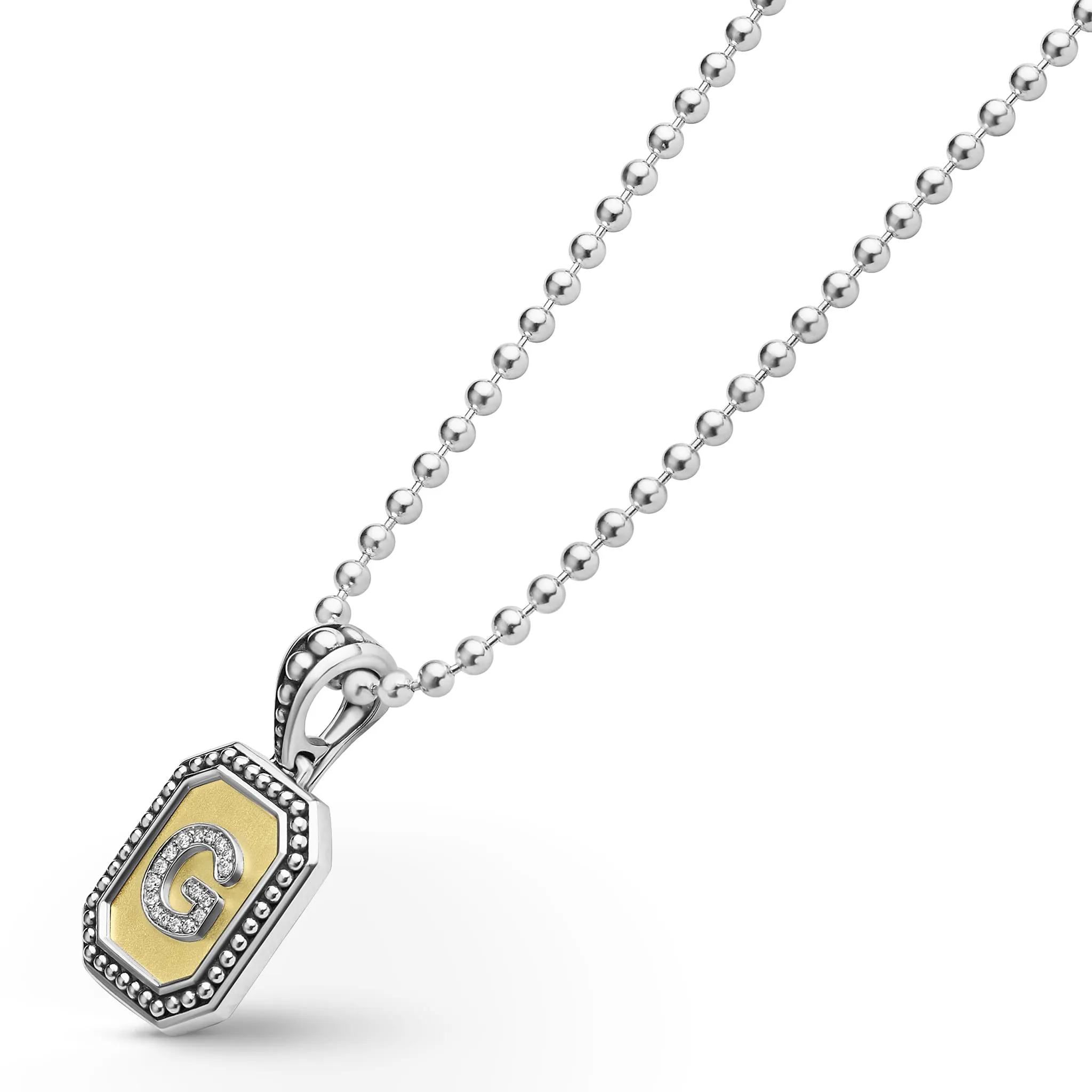 Signature Caviar Jewelry Signature Caviar Octagon Diamond G Initial Charm Necklace