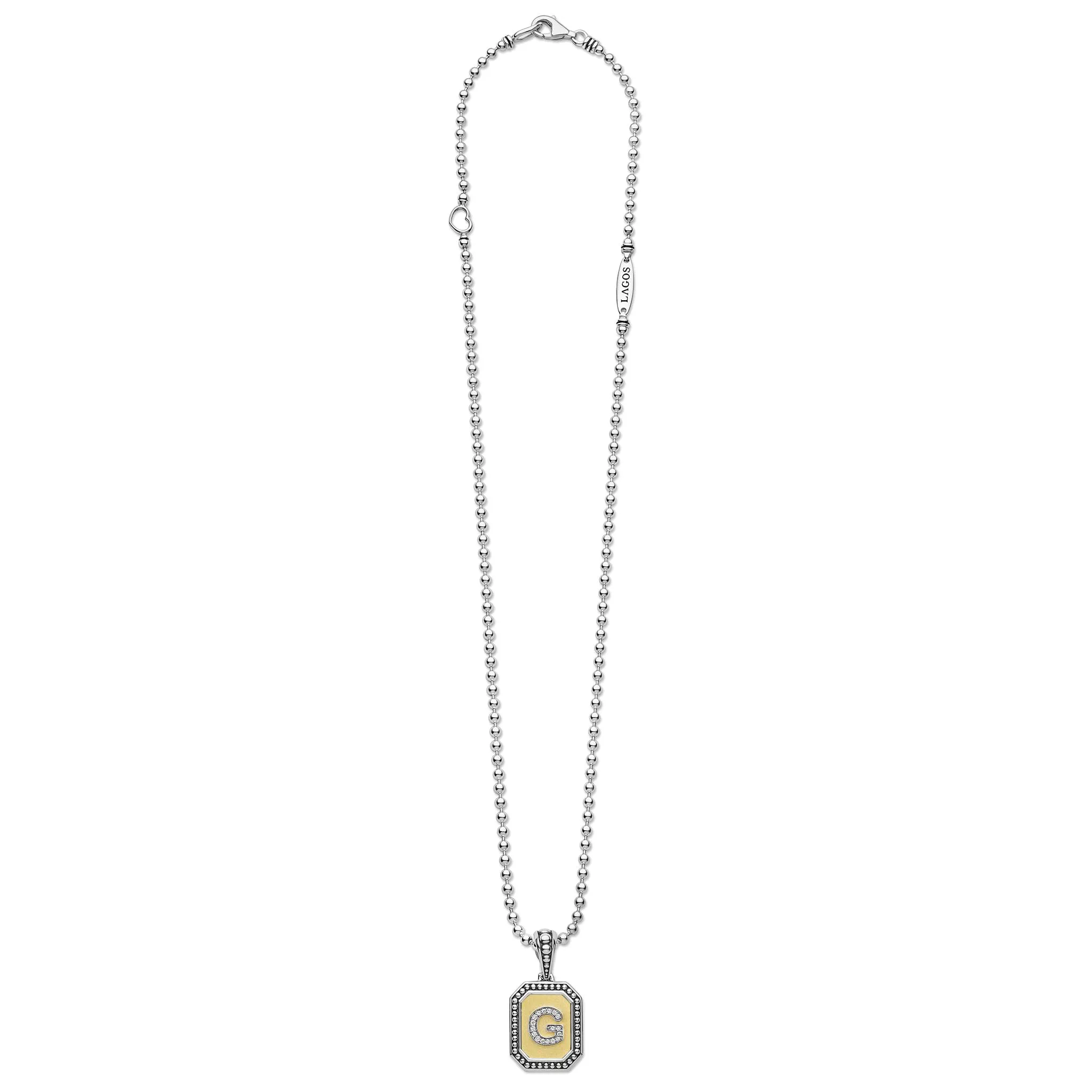 Signature Caviar Jewelry Signature Caviar Octagon Diamond G Initial Charm Necklace