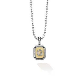 Signature Caviar Jewelry Signature Caviar Octagon Diamond G Initial Charm Necklace