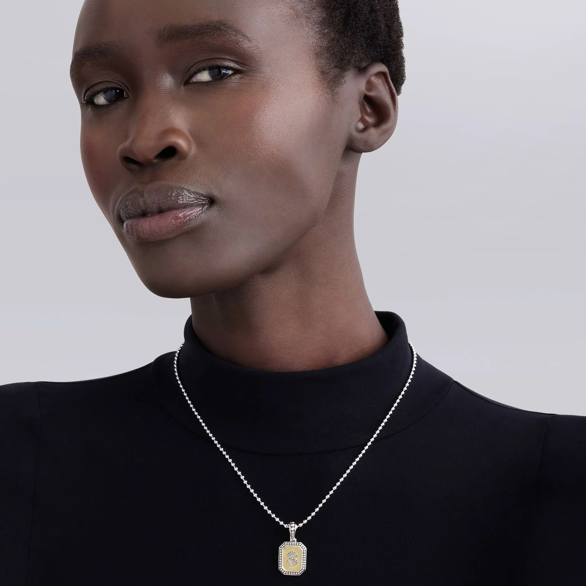 Signature Caviar Jewelry Signature Caviar Octagon Diamond G Initial Charm Necklace