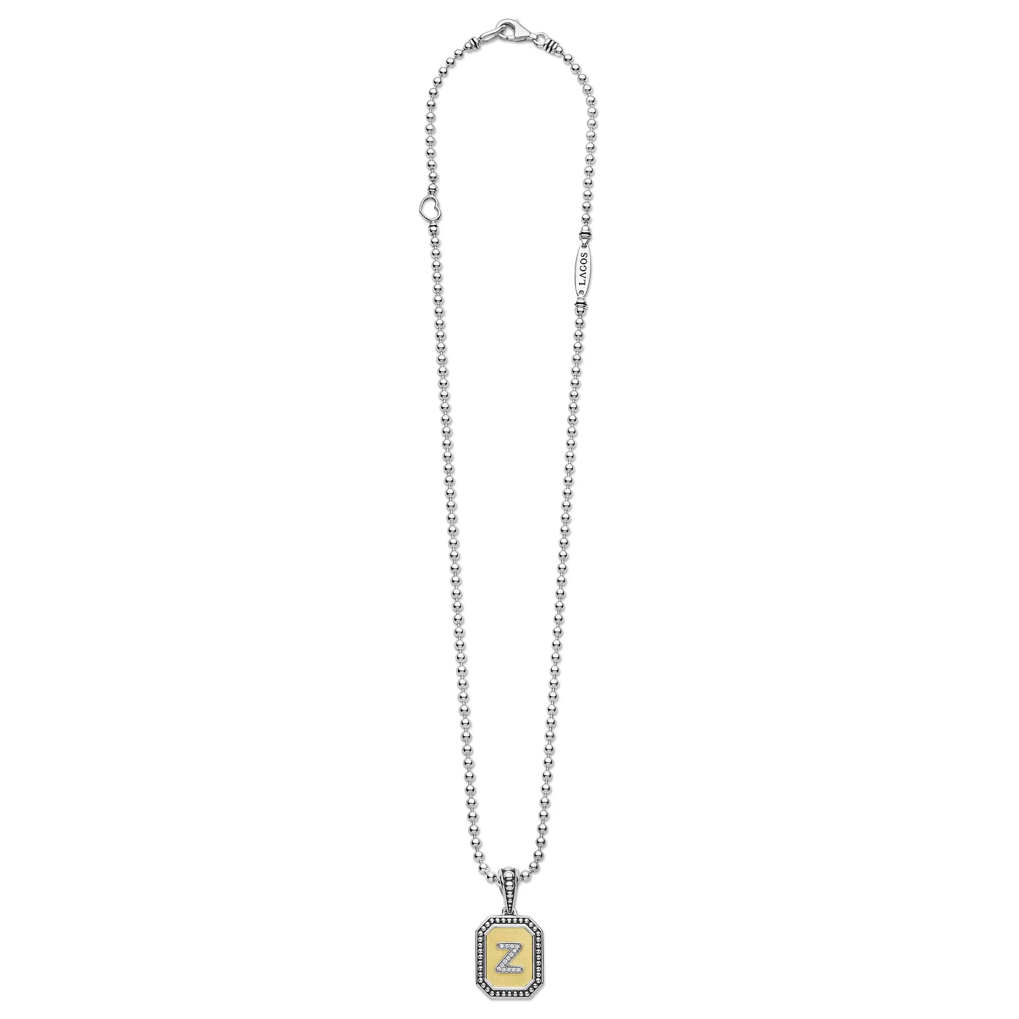 Signature Caviar Jewelry Signature Caviar Octagon Diamond Z Initial Charm Necklace