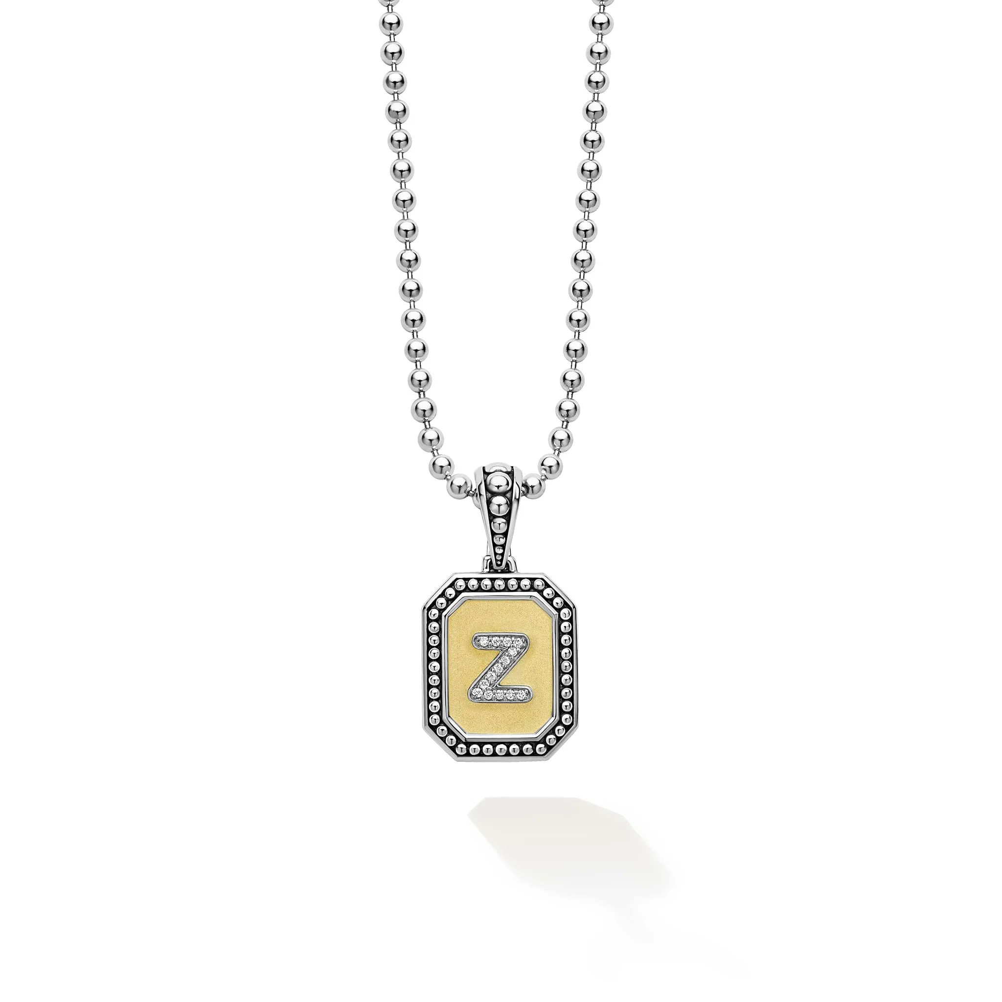 Signature Caviar Jewelry Signature Caviar Octagon Diamond Z Initial Charm Necklace