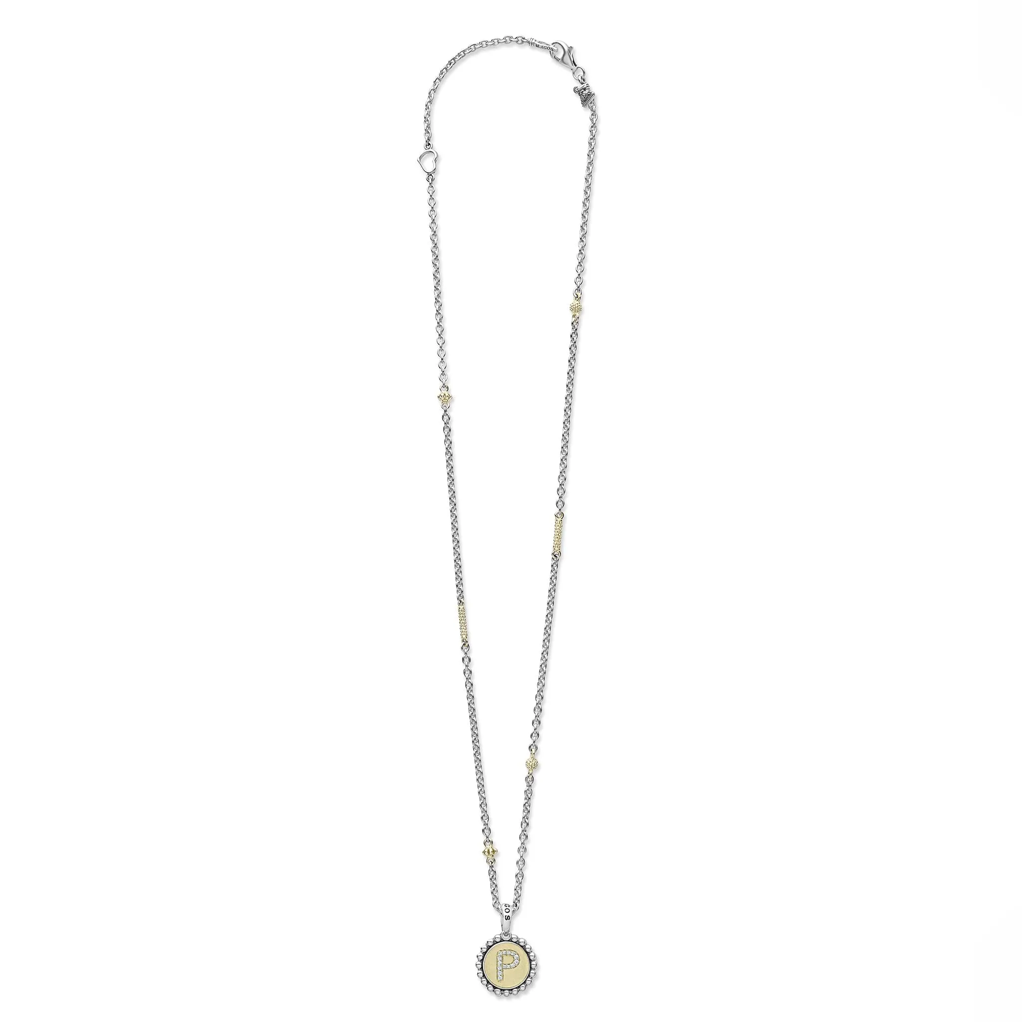 Signature Caviar Jewelry Signature Caviar P Initial Diamond Charm Necklace