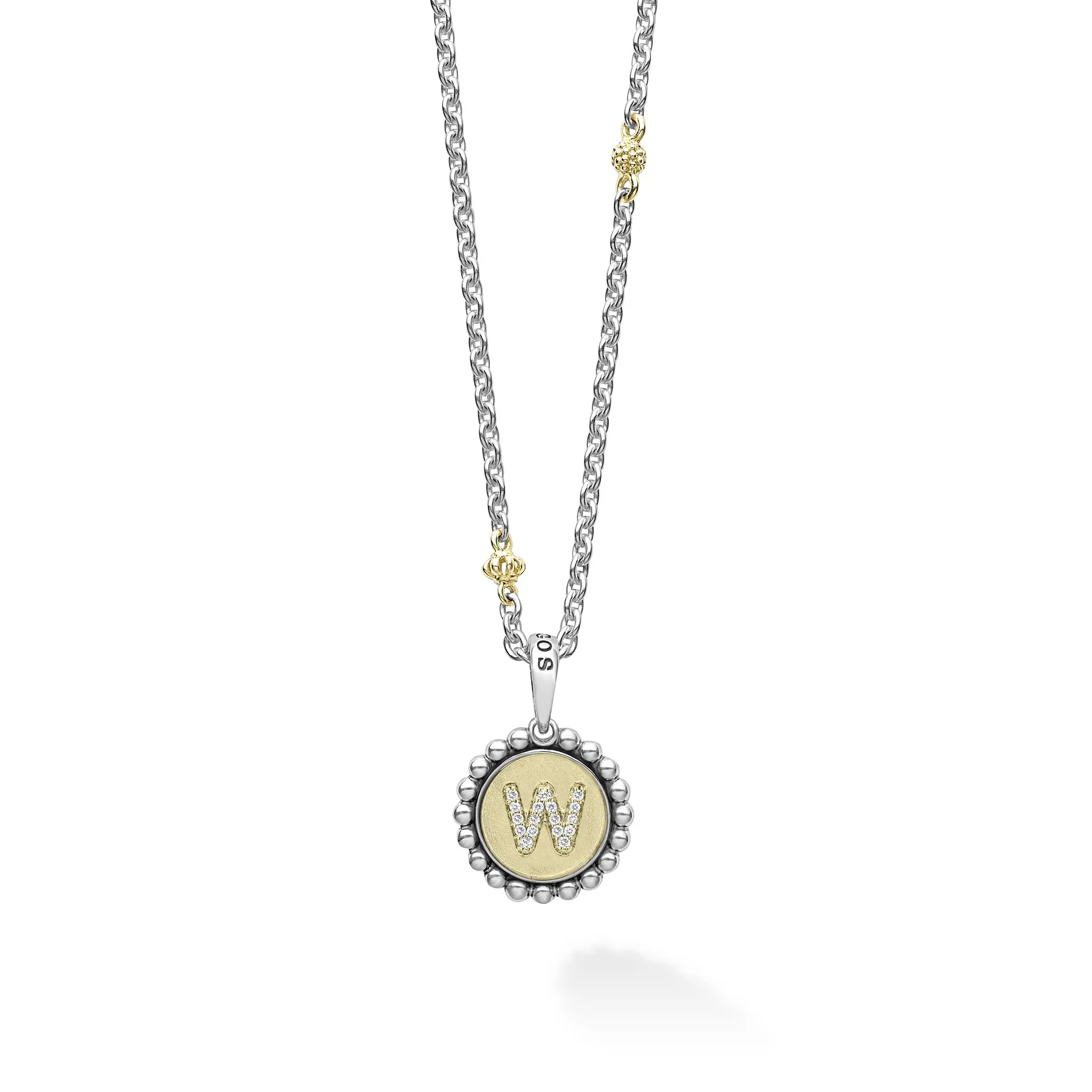 Signature Caviar Jewelry Signature Caviar W Initial Diamond Charm Necklace