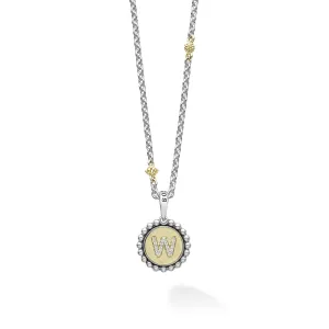 Signature Caviar Jewelry Signature Caviar W Initial Diamond Charm Necklace