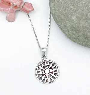 Silver Parrot Jewelry Sterling Silver Compass Necklace