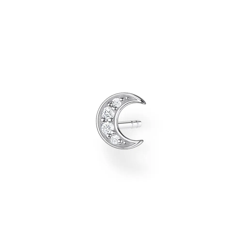Single Sterling Silver Thomas Sabo Charm Club Moon Zirconia Stud * 1 Earring Only* Sterling Silver	Jewelry
