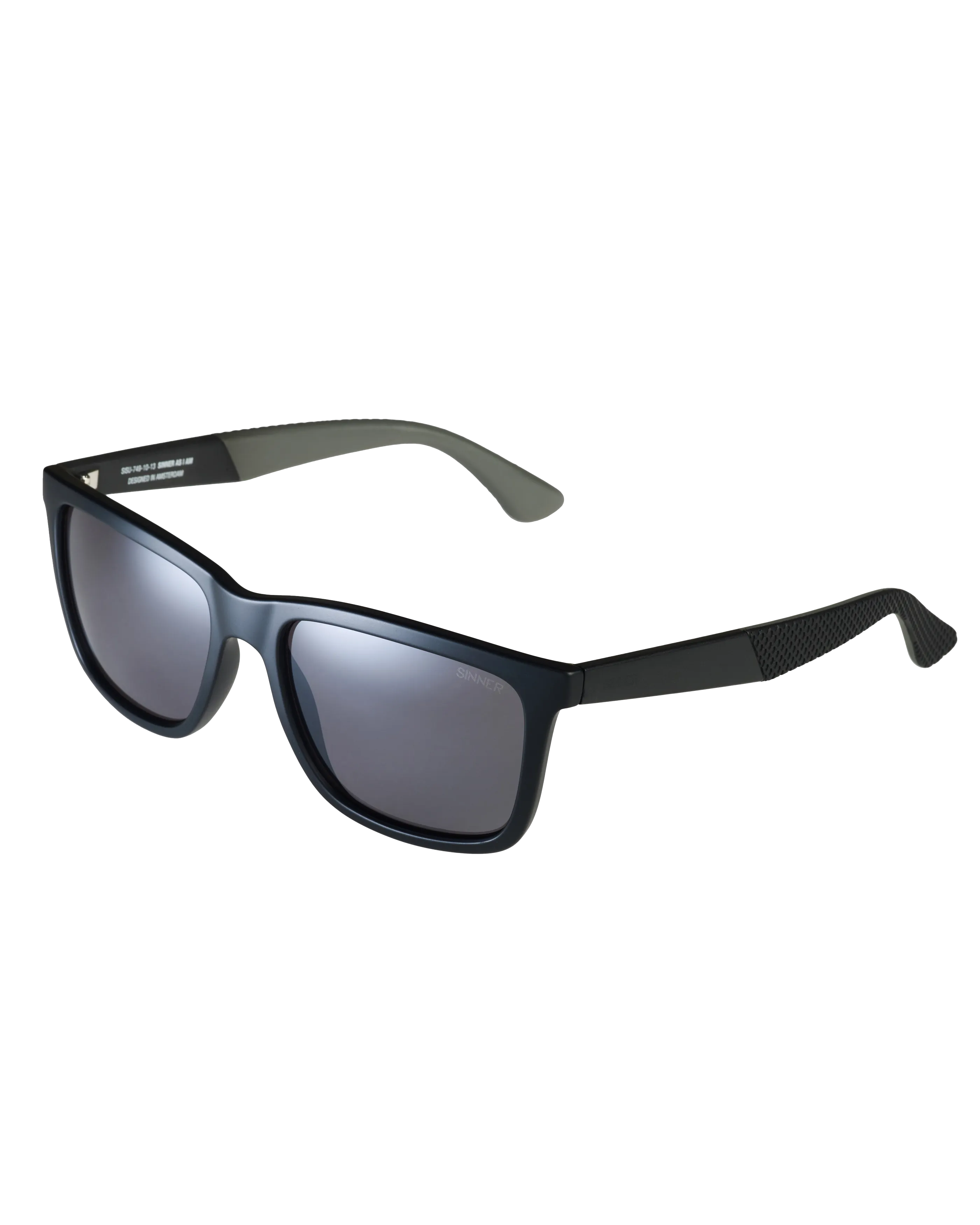 Sinner Sunglasses Bretton Polarised Sunglasses in Matte Black & Smoke