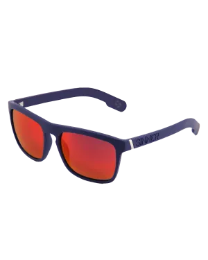 Sinner Sunglasses Thunder X Polarised Sunglasses in Matte Dark Blue & Red Mirror