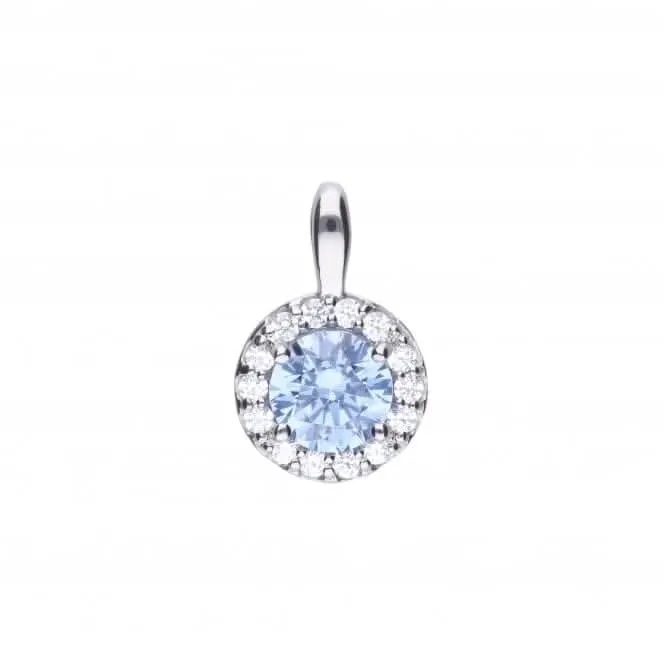 Sky Blue Cubic Zirconia Pave Pendant P4780 Diamonfire Jewellery