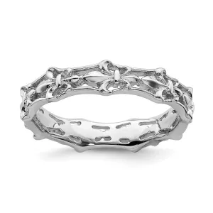 Stackable Expressions Jewelry Sterling Silver Stackable Expressions Polished Fleur De Lis Ring | QSK544