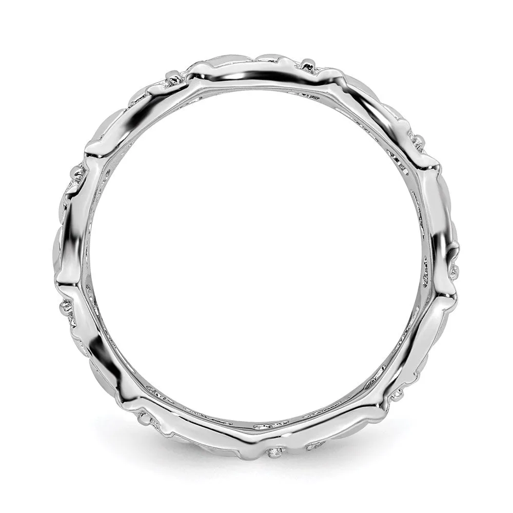 Stackable Expressions Jewelry Sterling Silver Stackable Expressions Polished Fleur De Lis Ring | QSK544