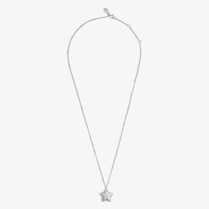 Sterling Silver Congratulations Star Pave 46cm   5cm Necklace JJS0019 Joma Jewellery