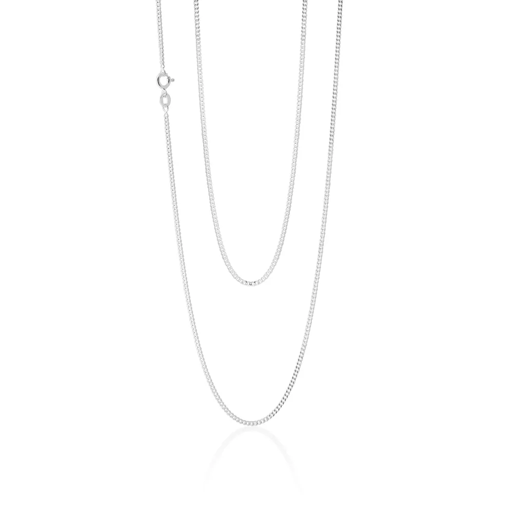 Sterling Silver Diamond Cut 70cm Curb Chain Sterling Silver	Jewelry